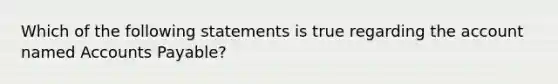 Which of the following statements is true regarding the account named Accounts Payable?