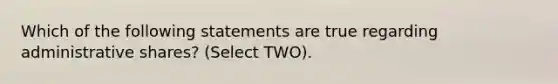 Which of the following statements are true regarding administrative shares? (Select TWO).