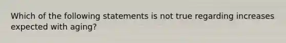 Which of the following statements is not true regarding increases expected with aging?