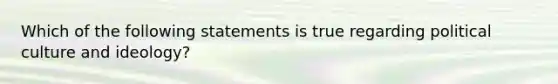 Which of the following statements is true regarding political culture and ideology?