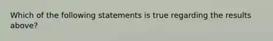 Which of the following statements is true regarding the results above?