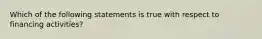 Which of the following statements is true with respect to financing activities?