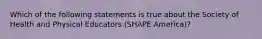 Which of the following statements is true about the Society of Health and Physical Educators (SHAPE America)?