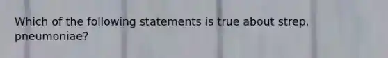 Which of the following statements is true about strep. pneumoniae?