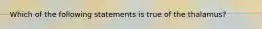 Which of the following statements is true of the thalamus?