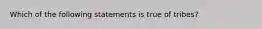 Which of the following statements is true of tribes?