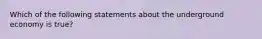 Which of the following statements about the underground economy is true?