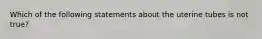 Which of the following statements about the uterine tubes is not true?