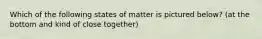 Which of the following states of matter is pictured below? (at the bottom and kind of close together)