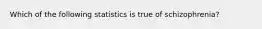 Which of the following statistics is true of schizophrenia?