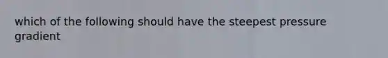which of the following should have the steepest pressure gradient
