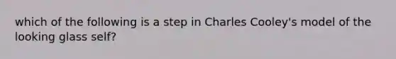 which of the following is a step in Charles Cooley's model of the looking glass self?