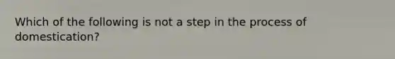 Which of the following is not a step in the process of domestication?