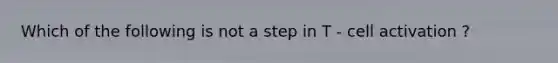 Which of the following is not a step in T - cell activation ?