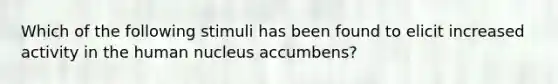 Which of the following stimuli has been found to elicit increased activity in the human nucleus accumbens?