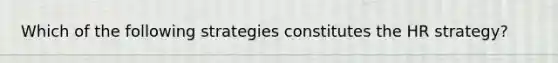 Which of the following strategies constitutes the HR strategy?