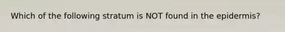 Which of the following stratum is NOT found in the epidermis?