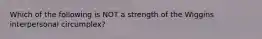 Which of the following is NOT a strength of the Wiggins interpersonal circumplex?