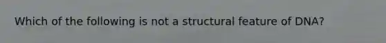 Which of the following is not a structural feature of DNA?