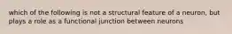 which of the following is not a structural feature of a neuron, but plays a role as a functional junction between neurons