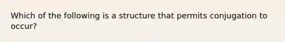 Which of the following is a structure that permits conjugation to occur?