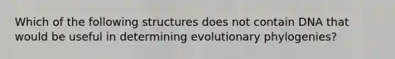 Which of the following structures does not contain DNA that would be useful in determining evolutionary phylogenies?