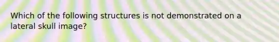 Which of the following structures is not demonstrated on a lateral skull image?