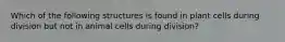 Which of the following structures is found in plant cells during division but not in animal cells during division?