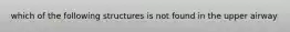 which of the following structures is not found in the upper airway