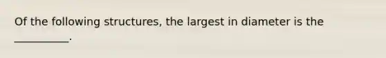 Of the following structures, the largest in diameter is the __________.