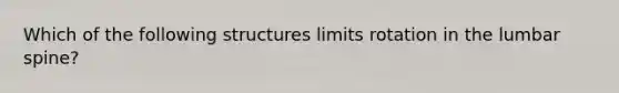 Which of the following structures limits rotation in the lumbar spine?