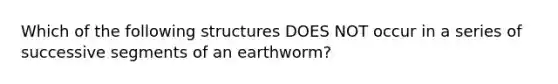 Which of the following structures DOES NOT occur in a series of successive segments of an earthworm?