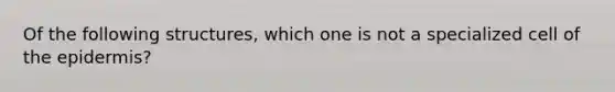 Of the following structures, which one is not a specialized cell of <a href='https://www.questionai.com/knowledge/kBFgQMpq6s-the-epidermis' class='anchor-knowledge'>the epidermis</a>?