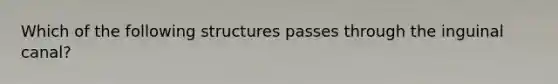 Which of the following structures passes through the inguinal canal?