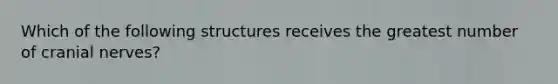 Which of the following structures receives the greatest number of <a href='https://www.questionai.com/knowledge/kE0S4sPl98-cranial-nerves' class='anchor-knowledge'>cranial nerves</a>?