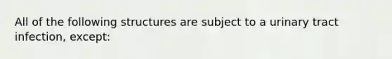 All of the following structures are subject to a urinary tract infection, except: