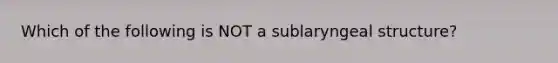 Which of the following is NOT a sublaryngeal structure?