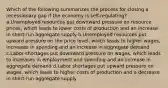 Which of the following summarizes the process for closing a recessionary gap if the economy is self-regulating? a.Unemployed resources put downward pressure on resource prices, which leads to lower costs of production and an increase in short-run aggregate supply b.Unemployed resources put upward pressure on the price level, which leads to higher wages, increases in spending and an increase in aggregate demand c.Labor shortages put downward pressure on wages, which leads to increases in employment and spending and an increase in aggregate demand d.Labor shortages put upward pressure on wages, which leads to higher costs of production and a decrease in short-run aggregate supply