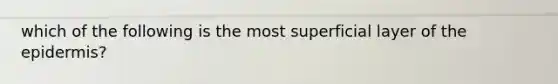 which of the following is the most superficial layer of the epidermis?