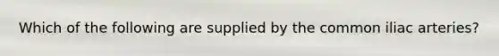 Which of the following are supplied by the common iliac arteries?