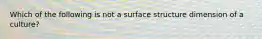 Which of the following is not a surface structure dimension of a culture?