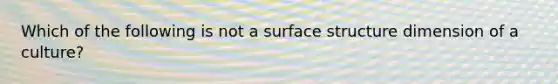 Which of the following is not a surface structure dimension of a culture?