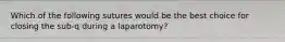 Which of the following sutures would be the best choice for closing the sub-q during a laparotomy?