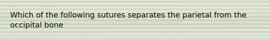 Which of the following sutures separates the parietal from the occipital bone