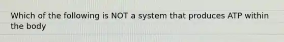 Which of the following is NOT a system that produces ATP within the body