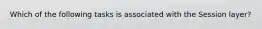 Which of the following tasks is associated with the Session layer?