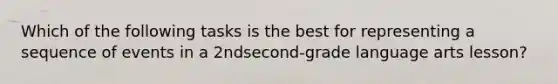 Which of the following tasks is the best for representing a sequence of events in a 2ndsecond-grade language arts lesson?