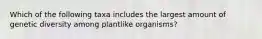 Which of the following taxa includes the largest amount of genetic diversity among plantlike organisms?