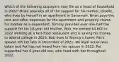 Which of the following taxpayers may file as a head of household in 2022? Brian provides all of the support for his mother, Giselle, who lives by herself in an apartment in Savannah. Brian pays the rent and other expenses for the apartment and properly claims his mother as a dependent. Tommy provides over one-half the support for his 18-year old brother, Bob. He earned 4,600 in 2022 working at a fast-food restaurant and is saving his money to attend college in 2023. Bob lives in Tommy's home. Pat's spouse left her late in December of 2021. No legal action was taken and Pat has not heard from her spouse in 2022. Pat supported her 6-year-old son, who lived with her throughout 2022.