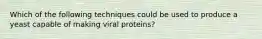 Which of the following techniques could be used to produce a yeast capable of making viral proteins?